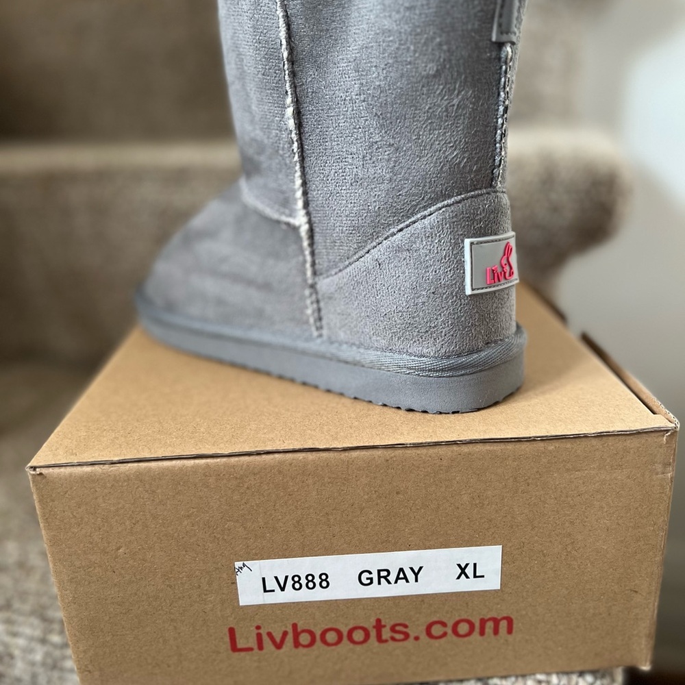 Gray Suede Boots
